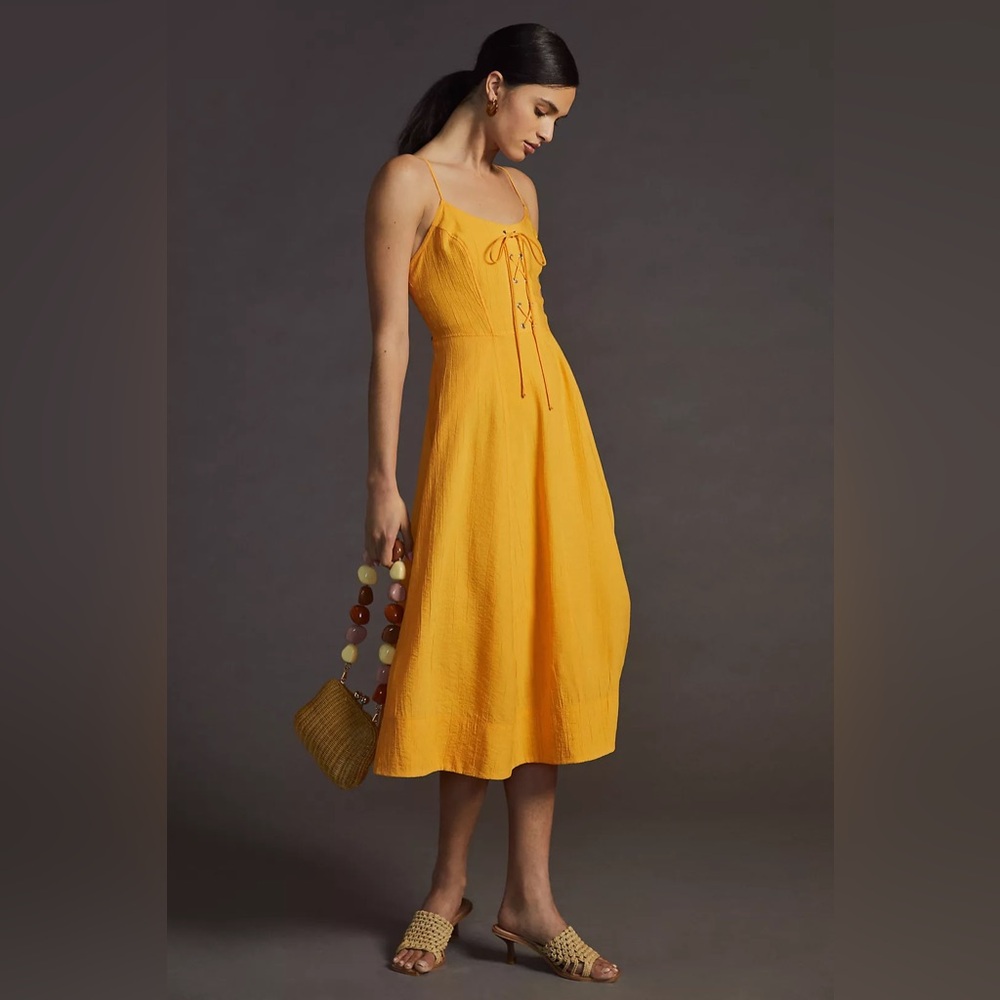Lace Up Midi Dress by Maeve